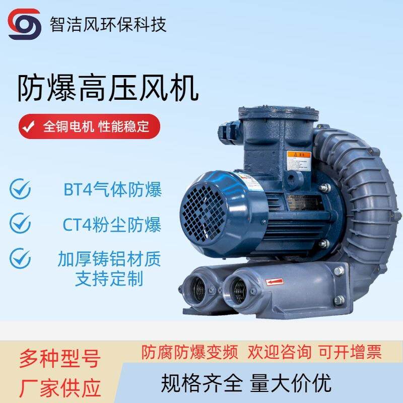 15KW隔爆型高压风机15千瓦油漆输送增氧防爆风泵15kw防爆漩涡风机