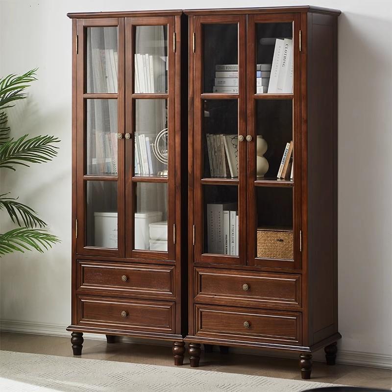 ^实木置餐边柜美式轻书SFH柜现奢代简约客厅多功能靠墙一体r高酒