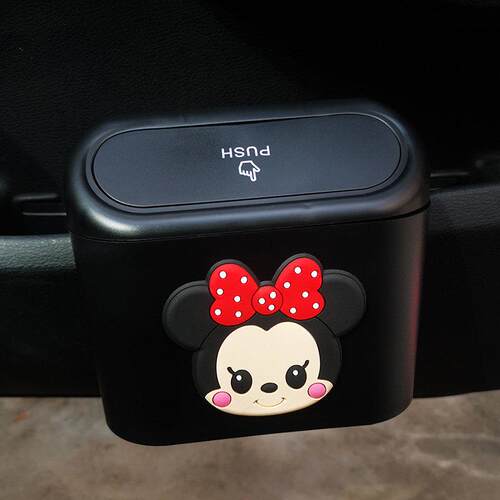 车载垃圾桶 车门置物桶 车座椅背收纳 可爱卡通多功能挂式收纳桶