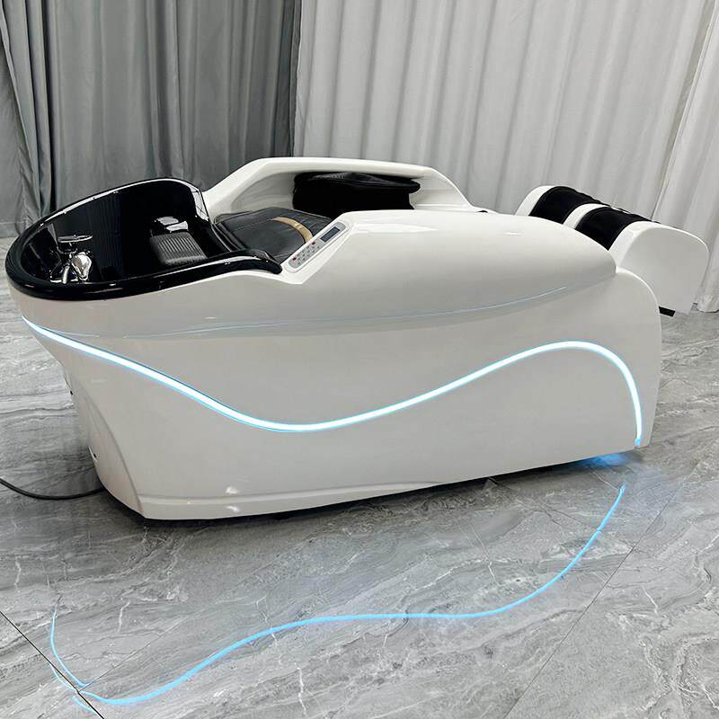 发廊全自动智能电动按摩洗发床，发廊亚克力盆洗发床及按摩一体