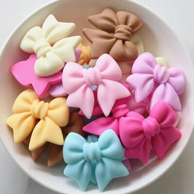 10PCS 30*29mm Bowknot Resin Decoration Crafts Flatback Caboc