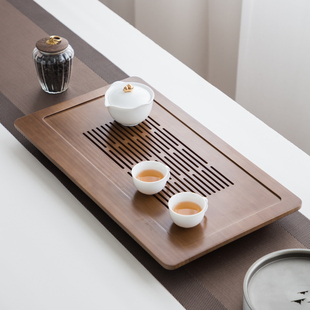 干泡盘 简约大号盛水茶盘家用茶台实木竹制储水迷你茶海茶具套装