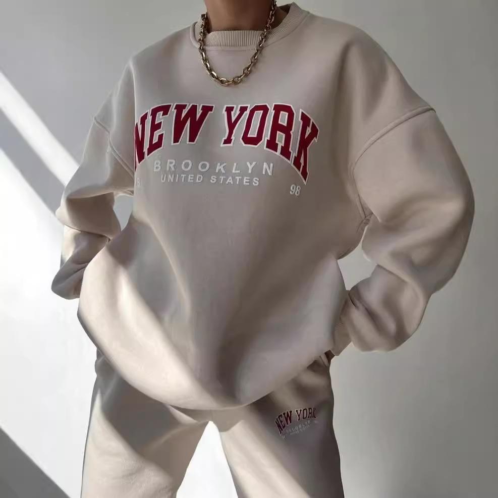 suit pants sleeve long sweatshirt fleece plus suit