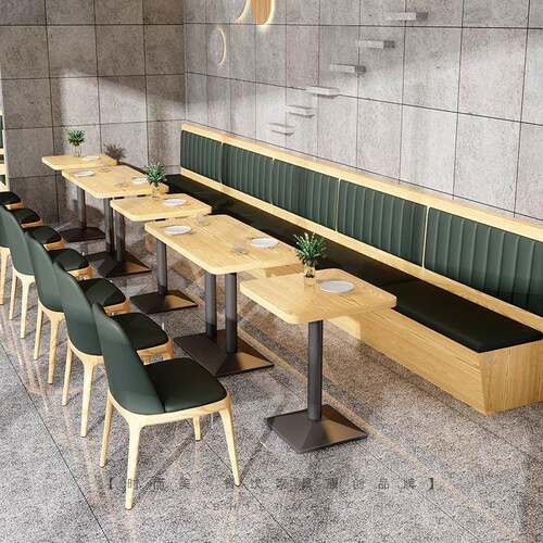 商用主题餐厅全套餐桌椅 烤肉店火锅店卡座沙发 咖啡厅组合转角