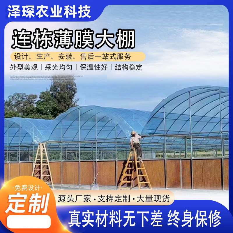 外遮阳连栋薄膜大棚 玻璃温室蔬菜养殖大棚 全套建造温室大棚