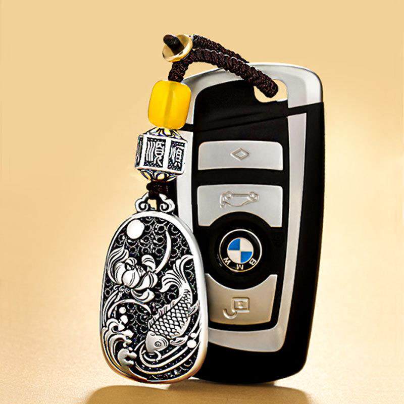 年年有余汽车钥匙扣挂件个性潮手工锦鲤鱼钥匙圈男女车内高档挂饰