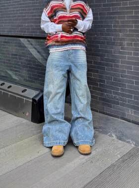 Mens Casual Denim Jeans Collection Water Drill Street Style