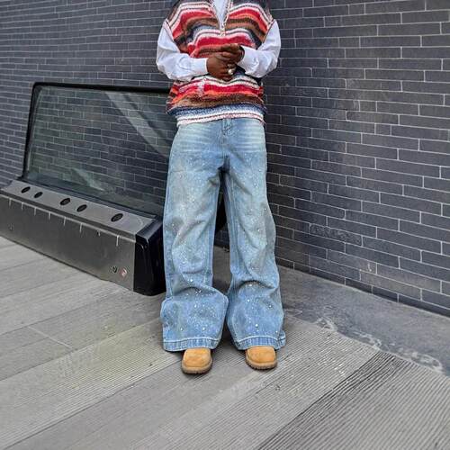 Mens Casual Denim Jeans Collection Water Drill Street Style