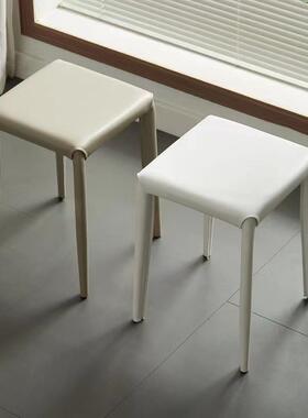 客厅马鞍凳餐桌凳餐厅小椅3285子家用轻位奢等简凳子约皮革方凳可