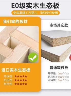 衣柜用卧室566现式代简约轻奢奶油风白色实木家法童玻璃门儿衣橱