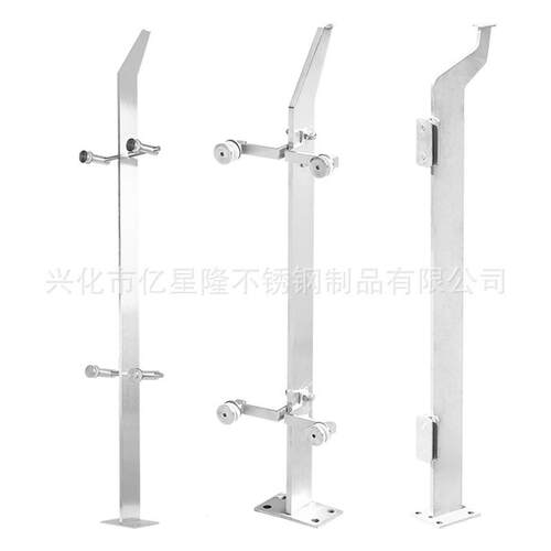 不锈钢楼梯工程立柱商场扶手护栏玻璃栏杆304厂家围栏