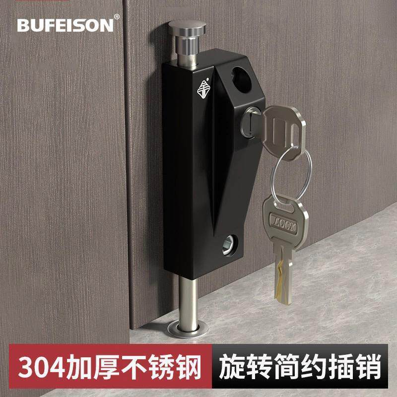地锁有框玻璃地弹门锁铝合金旋转门插销锁落地插锁防盗自动插销锁