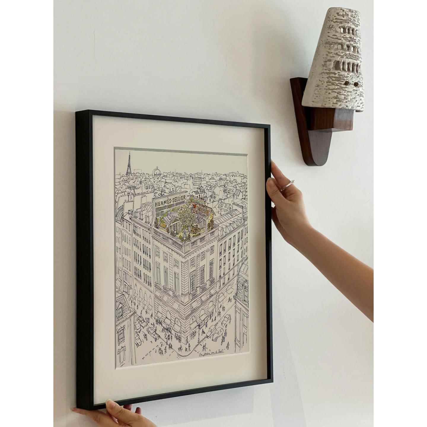 简单的法式客厅装饰画美式覆古餐厅入口挂画卧室床边壁龛艺术壁画图片