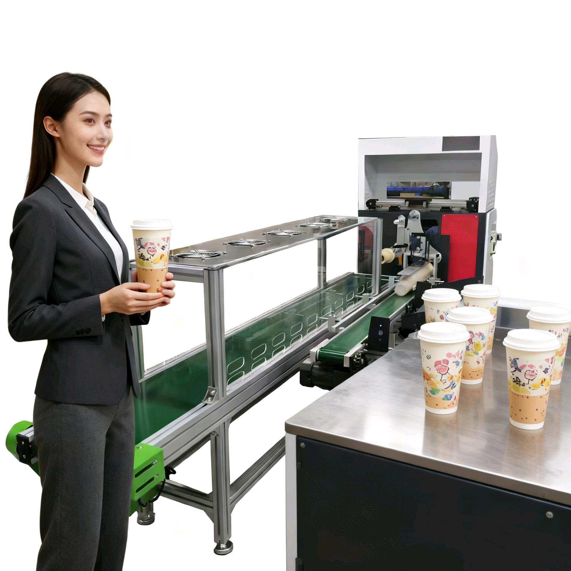 三工位转盘全自动丝印机 纸杯咖啡杯锥形杯子印刷机 奶茶杯丝印机