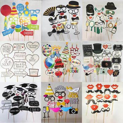 15-30pcs Funny Wedding Paper Photo Booth Props