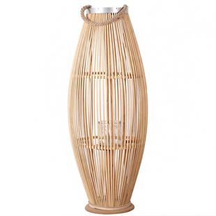 北欧竹编落地风灯烛台摆件样板间阳台酒店大厅民宿装 饰摆设简约