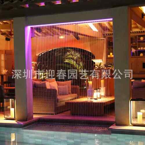 流水外水帘水幕屏饰风厂家承接水景装拉线272室水帘酒店内水景瀑