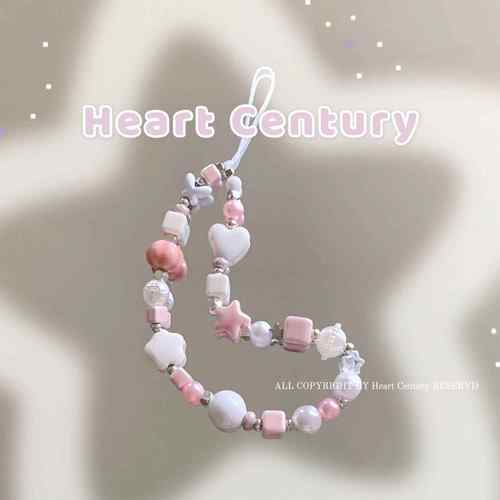 原创陶瓷甜蜜粉色复古手机挂件手机链ccd挂绳相机防丢钥匙扣