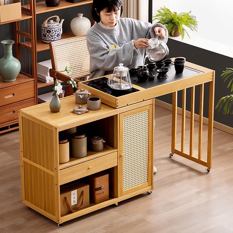 移动茶桌小茶台烧水壶一体家用2025新款高端阳台泡茶桌子茶几客厅
