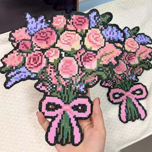 【新品】520花束拼豆送女友拼豆成品花束拼豆成品
