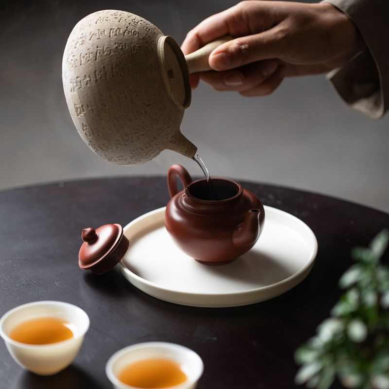 云松陶瓷德化白瓷壶承玉瓷干泡台小号陶瓷茶盘功夫茶具茶道配件