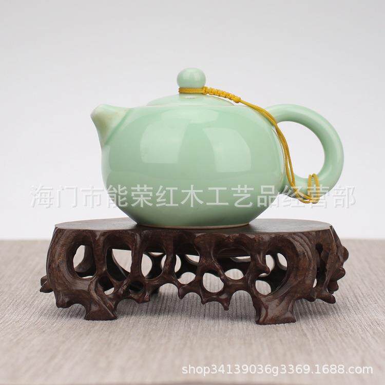 黑梓木木实根雕镂空随根艺底座石紫砂壶菖蒲微型形盆景奇WVM几架