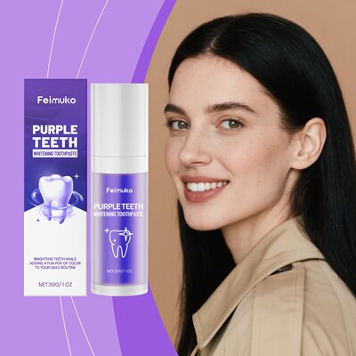 Feimuko Purple Toothpaste for Fresh Breath, Gum Protection,