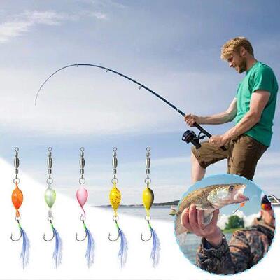 5Pcs Twisted Metal Fishing Lures Jigging Baits 360 Degree