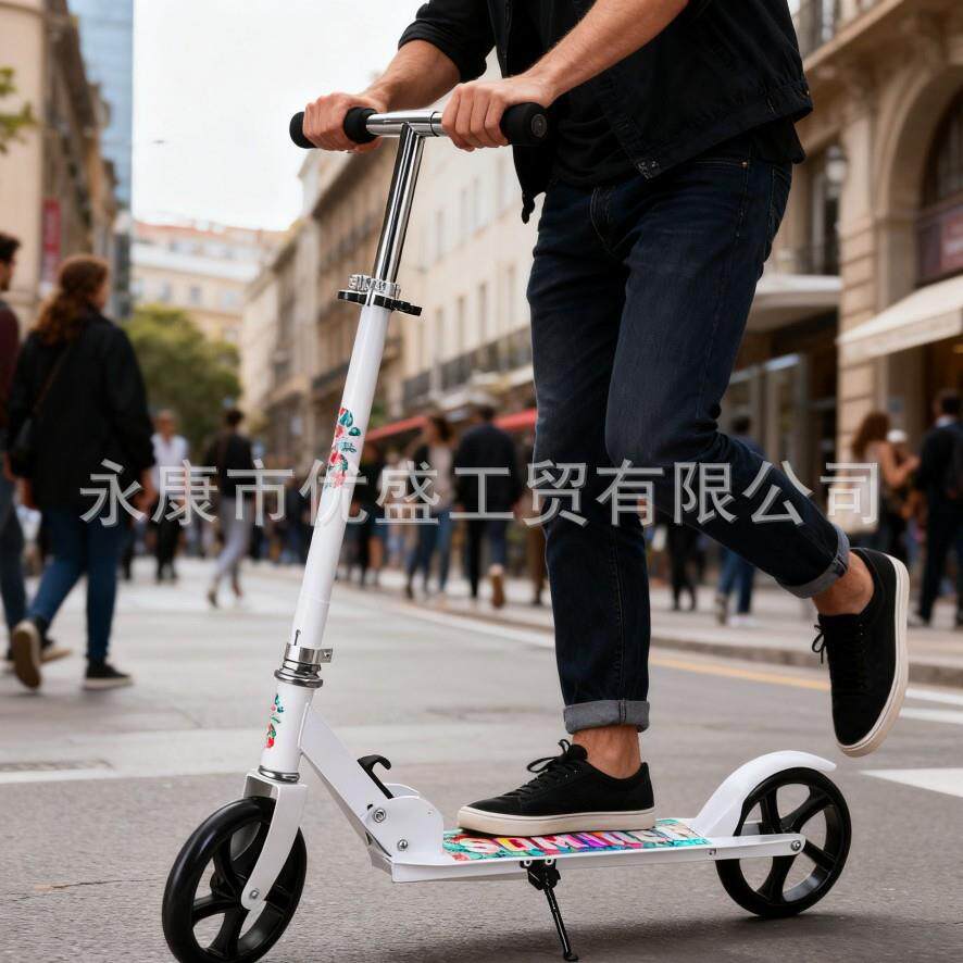 跨境成人儿童大轮滑板车上班族折叠代步脚踏车青少年校园踏板车