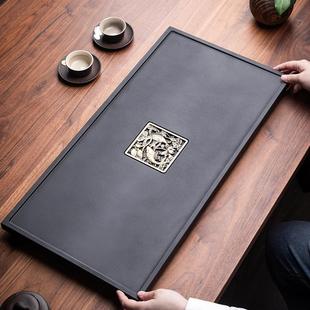 茶台黑金石天然整块乌金石茶海托盘 茶盘石盘家用简约火烧石头中式