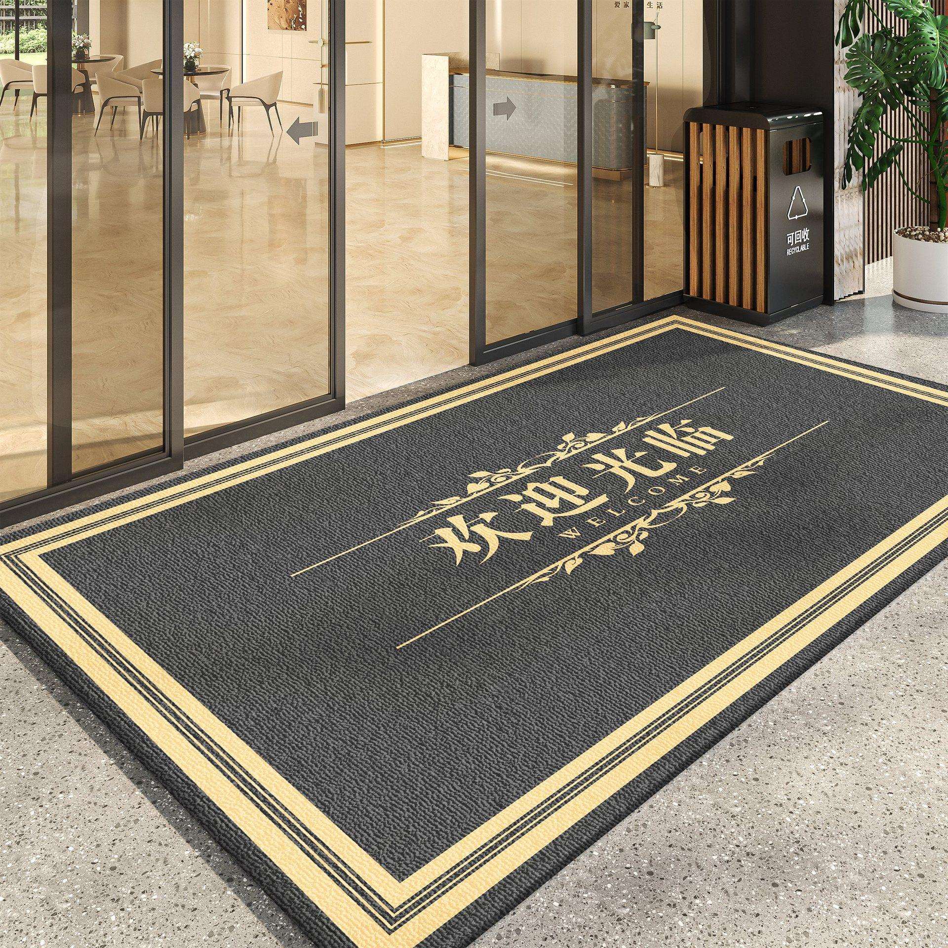 新款欢迎光临门垫商用酒店大门口防滑地垫入户门迎宾进门地毯logo