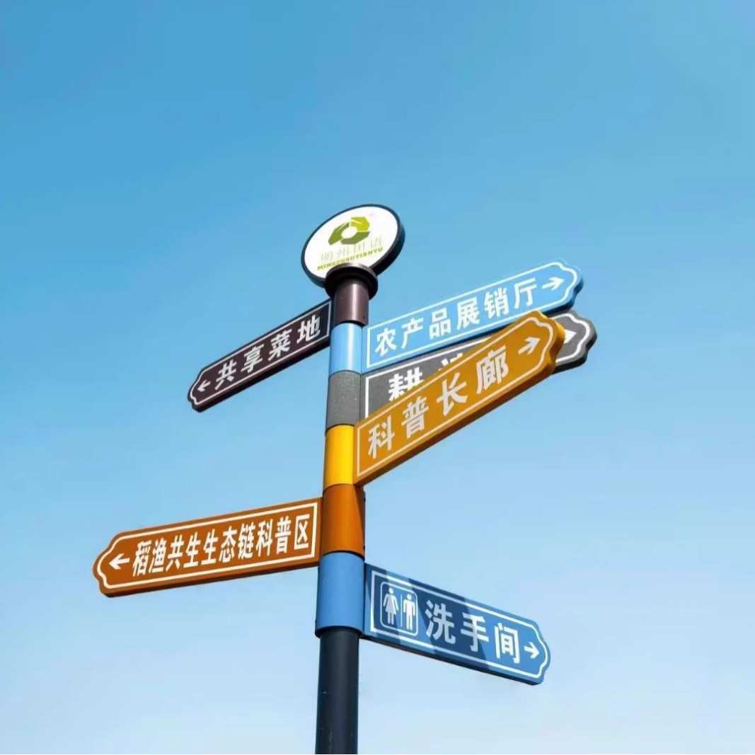 公园景区引流导向牌分流指路牌指示牌小区指引牌户外路标牌标识牌