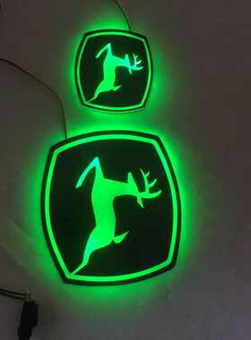 适用于JOHN DEER 标志LED灯装饰LOGO鹿12V广告牌