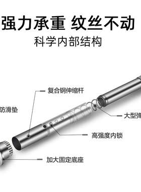 窗帘免打孔马室杆晾衣杆阳台浴帘杆A0032伸缩杆浴室卧涨撑杆罗杆