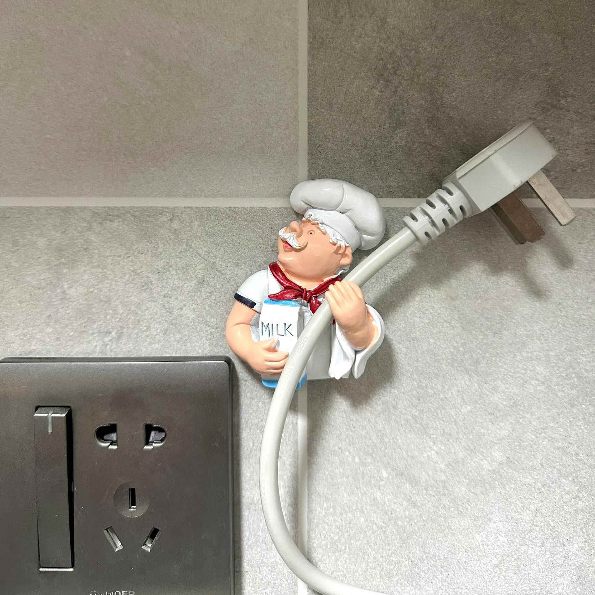 厨师厨房电线挂钩插座电源线收纳挂架电器支架插头固定器免打孔