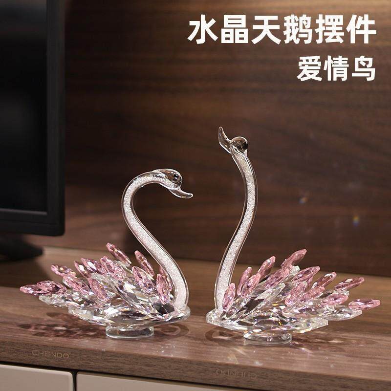 高档天鹅一对桌面摆件轻奢客厅电视柜装饰品结婚送礼乔迁新居摆设