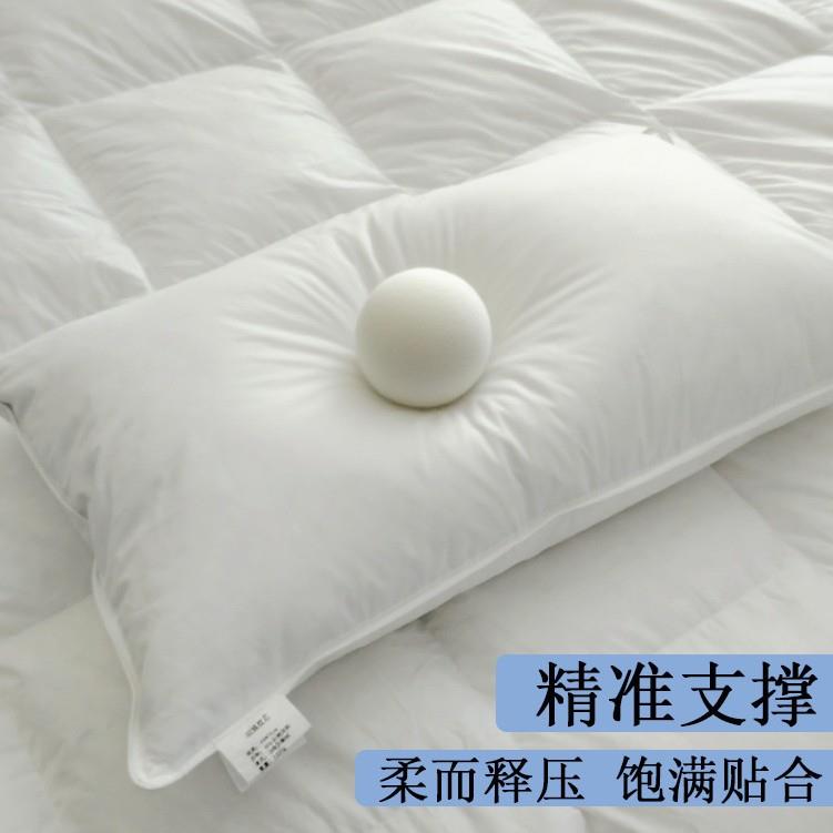 全棉纯棉白鹅绒枕头枕芯星级酒店超软不塌防钻跨境白鹅毛羽绒枕