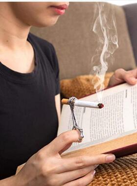 跨境手骨抽烟指环个性戒指指环