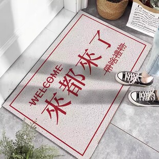 入户门地垫丝圈创意文字玄关防滑耐脏脚垫家用进门刮泥蹭土垫子