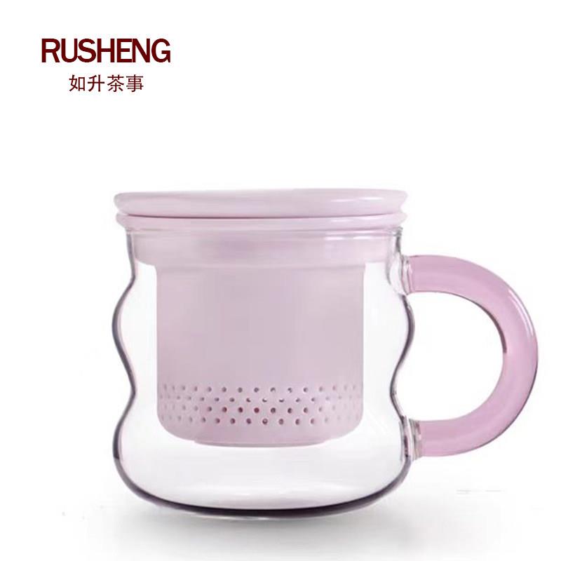 糖豆玻璃茶杯个人专用茶水分离杯办公室茶具情侣水杯泡茶杯子