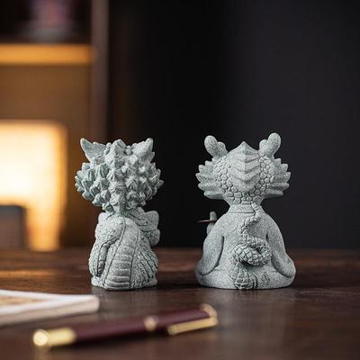新中式文意青砂景石灵PGL公蛇送宝大师办室桌面创茶宠摆件鱼缸造