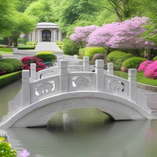 汉白玉石桥石拱桥户外公园大理石小桥流水别墅庭院中式景观桥造景