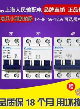 人民电气 小型断路器C型 DZ471P2P3P4P6A10A16A20A25A32A40A50A63