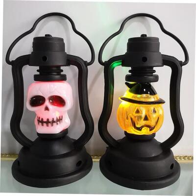 Halloween Pumpkin Lantern Coal Oil Lamp, Colorful Nightlight