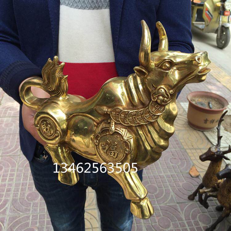 纯铜牛摆件铜财福牛元宝牛大黄牛工艺装饰品小金牛家居摆件