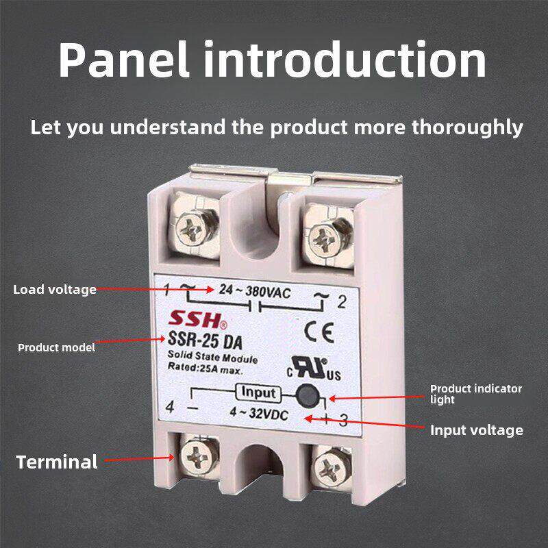 阳明单相固态继电器SSR-25DA40A60DA-H交流220V直流控交流固体24v