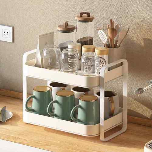 水杯架晾放杯子双层沥水带托盘家用放茶咖啡玻璃杯水壶收纳置物架