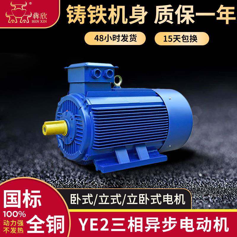 厂家YE2三相异步电动机90-110w132w160w185w铜线电机380v
