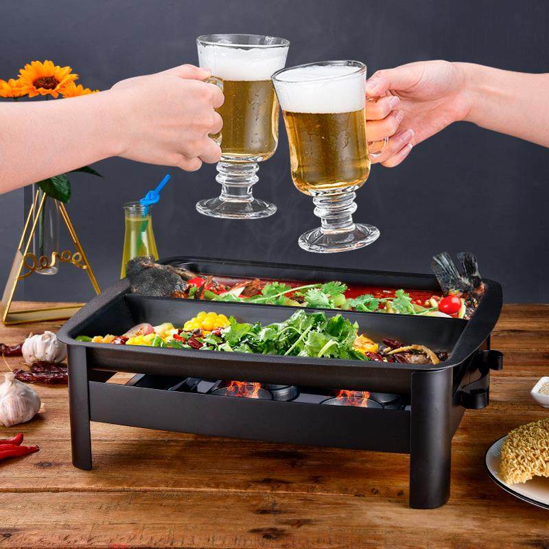烤鱼炉家用烤鱼盘商用鸳鸯双拼烤鱼专用锅酒精木炭海鲜大咖长方形,厨房/烹饪用具,烧烤炉,淘宝优惠券,粉丝福利购,淘宝优惠卷