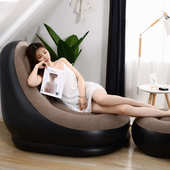 沙发直供绒便携式 工厂户外沙发可折叠植套装 懒人沙发躺椅单人充气